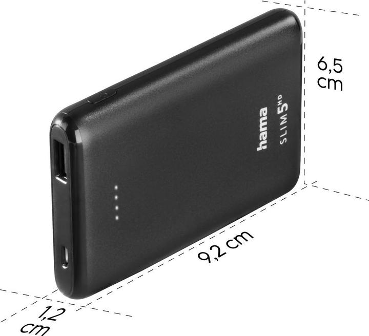 Produktbild Hama Power Pack Slim (5000 mAh, 5 W, 18.50 Wh)