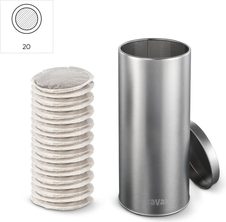Produktbild Xavax Kaffeepad-Dose zur Aufbewahrung von 20 Senseo-Pads u. Ä., Metall, Silber