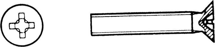 Bossard Screw, machine / flat head, Phillips, PH1, M2, 6mm, pack of 200 pieces (200 Screws per piece)