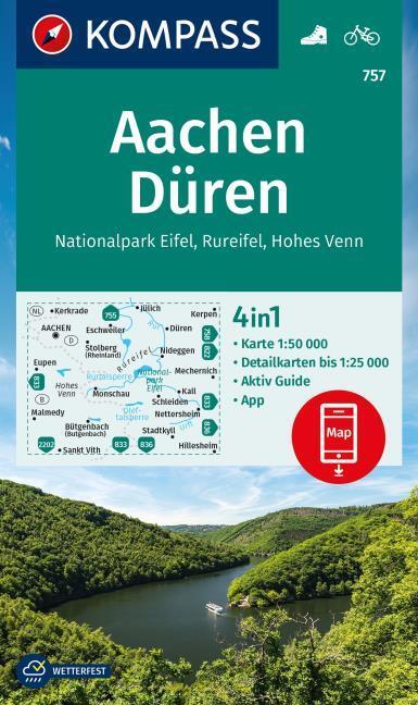 Actual product image Hiking map 757 Aachen, Düren, Eifel National Park, Rureifel, Hohes Venn 1:50,000
