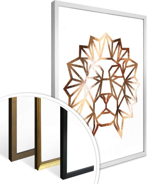 Produktbild Trenddeko Origami Löwenkopf - Kupferoptik (120 x 150 cm)
