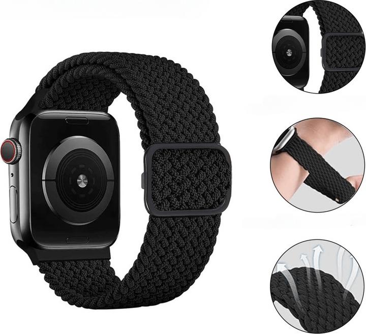 Produktbild Cover-Discount Apple Watch 44/45/46/49mm - Nylon Stoff Ersatzarmband geflochten (Nylon)