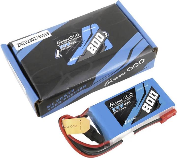 Immagine prodotto Gens Ace Batteria Lipo G-Tech 800mah 7,4V 45C 2S1P (7.40 V, 800 mAh)