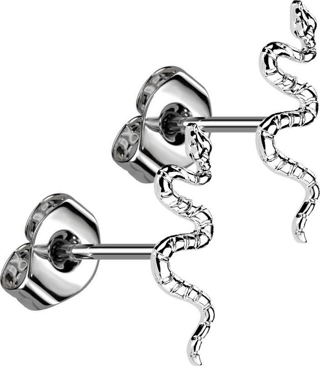 Star Piercing Threadless Ohrstecker silber Schlange silber (ohne Messing, Titan G23)