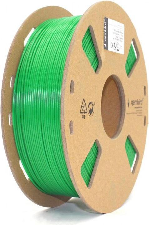 Actual product image Gembird 3 3D Printer PETG Plastic Filament 1.75 mm Black 3DP-PETG1.75-01-G (PETG, 1.75 mm, 1000 g, Green)