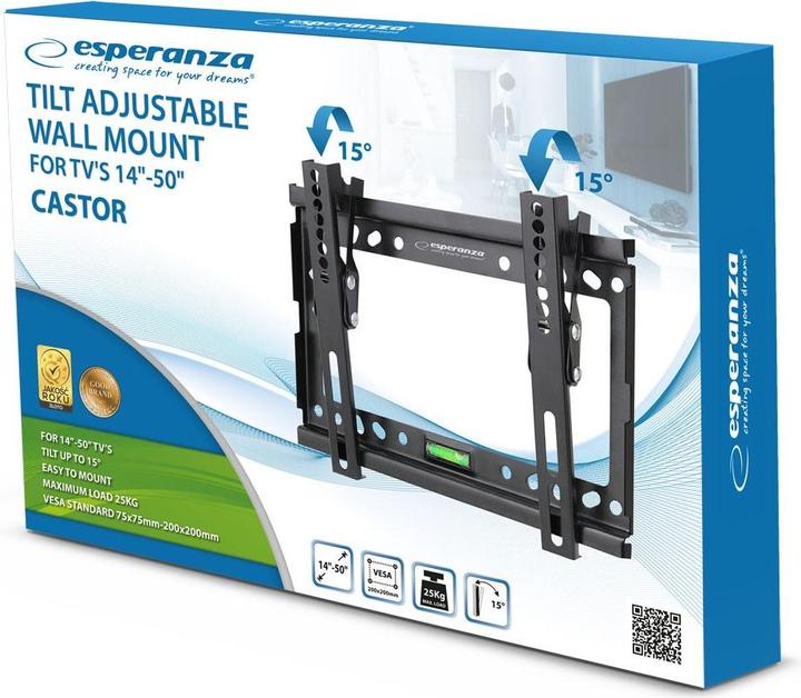 Image du produit Esperanza ERW010 Support TV 14-50" jusqu'à 25kg (Mur, 50", 25 kg)