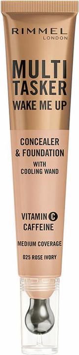 Actual product image Rimmel London Rimmel Multi-Tasker Wake Me Up Foundation & Concealer 20ml 025 Rose Ivory (025 Rose Ivory)
