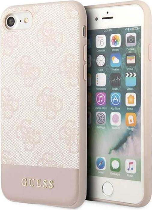 Image du produit Guess GUHCI8G4GLPI iPhone 7/8/SE 2020/ 2022 rose/pink hard case 4G Stripe Collection (Apple iPhone SE, Apple iPhone 8, Apple iPhone 7)