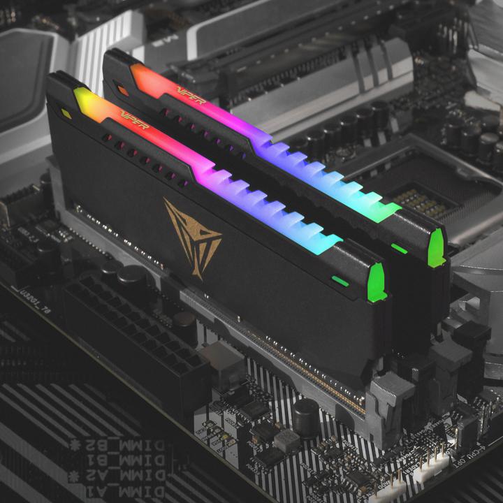 Actual product image Patriot DDR4 PC3600 16GB (2x8) Viper Steel RGB (2 x 8GB, 3600 MHz, DDR4-RAM, DIMM)