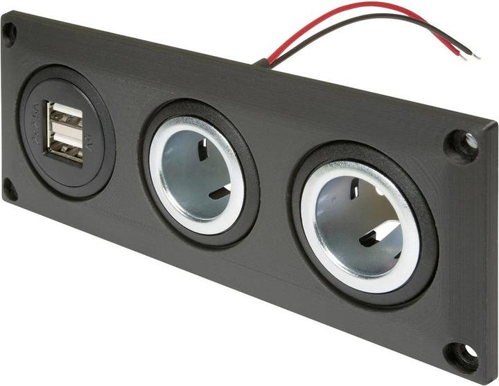 Actual product image ProCar Socket recessed socket with USB A double socket + 2 n