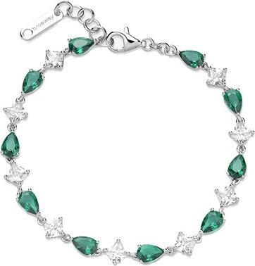 Brosway Dazzling Sterling Silver Bracelet With Fancy Life Green Zircons Flg111