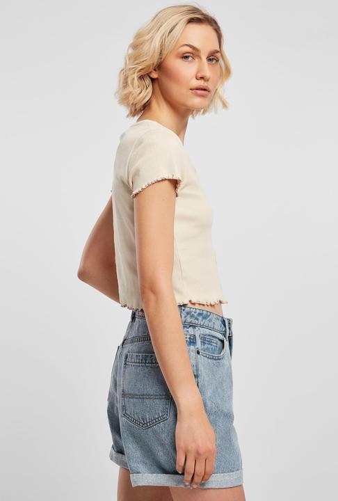 Actual product image Urban Classics Ladies Cropped Button Up Rib Tee - 12114 (4XL)