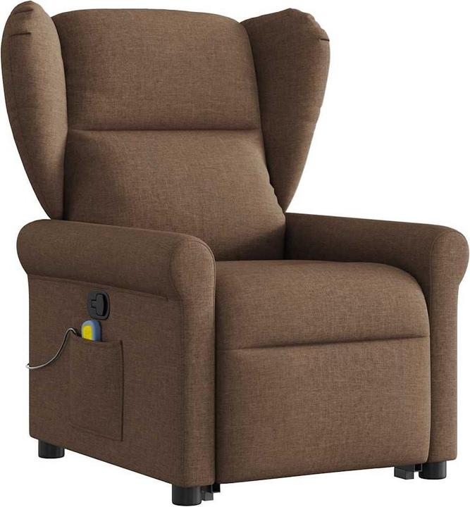 Immagine prodotto VidaXL Poltrona massaggiante con ausilio stand-up in tessuto marrone