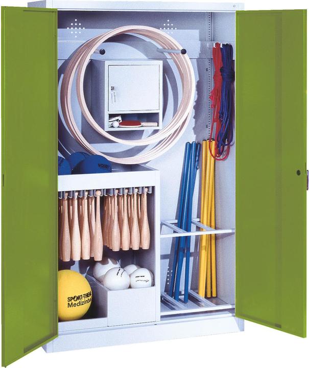 Actual product image C+P Sports equipment cabinet (HxWxD 195x120x50 cm, with solid sheet metal hinged doors, type 1)