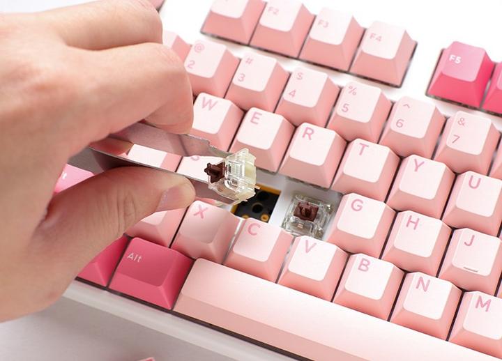 Actual product image Ducky One 3 Gossamer Pink TKL, toetsenbord (US, Cable)