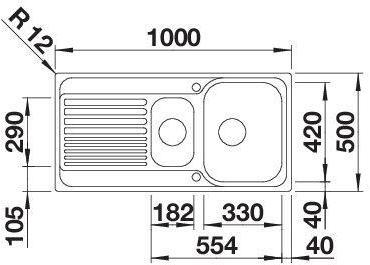 Actual product image Blanco Tipo II 6 S (Fitted sink, 100 cm, 50 cm)