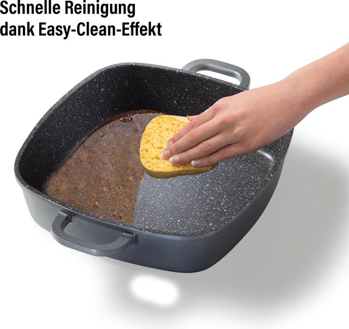 Produktbild Stoneline Eckpfanne 24x24 cm mit Aroma Glasdeckel, Pfanne rechteckig, Backofen, Induktion geeignet (Pfannenset + Topfset, Aluminium)