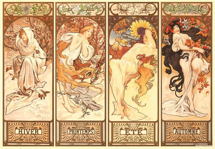 Produktbild D-Toys Puzzle 1000 Alfons Mucha, Vier Jahreszeiten (1000 Teile)