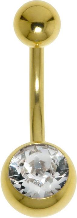 Immagine prodotto Bijouteria Piercing ventre (Acciaio chirurgico 316L, Rivestimento in PVD (colore oro), Cristallo premium)