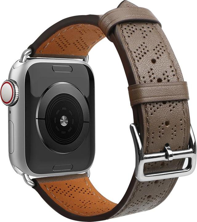 Actual product image Hurtel Strap Leather Leather Strap for Apple Watch Ultra, SE, 8, 7, 6, 5, 4, 3, 2, 1 (49, 45, 44, 42 mm) (45 mm, 44 mm, 42 mm, 49 mm, Genuine leather)
