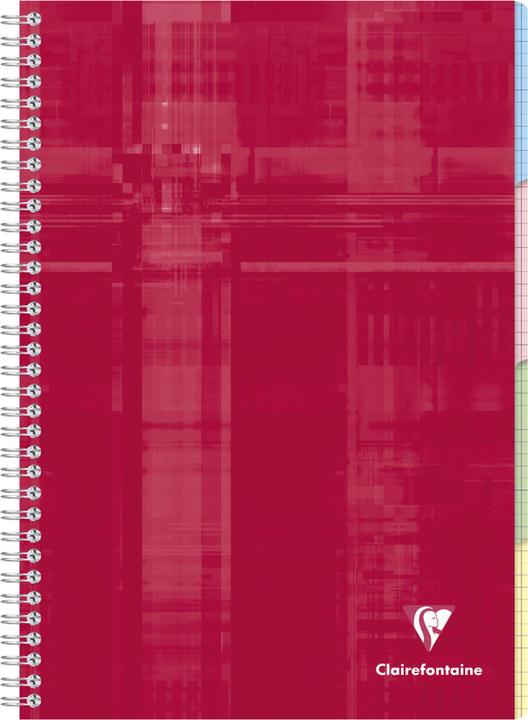 Image du produit Clairefontaine Cahier à spirales avec index (A4, Quadrillé, Couverture rigide)