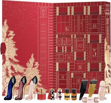 Actual product image Carolina Herrera SET Advent Calendar Fabulous Kiss The Lipstick Sheer 171 Rosy Date 1g + 410 Alegria (Fragrance set)