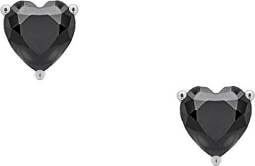 Candy Herzohrstecker Lola, 925 Sterling Silber, schwarz (925er Sterling Silber)