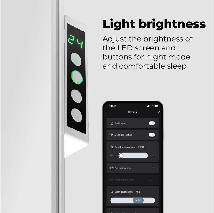 Produktbild Aeno Infrarotheizer Premium Eco Smart LED 700 W, Schwarz (700 W)