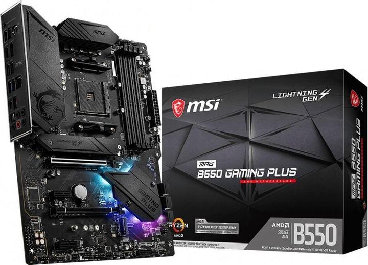 Actual product image MSI MPG B550 GAMING PLUS motherboard (AM4, AMD B550, ATX)