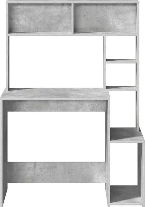 Produktbild VidaXL Schreibtisch mit Regal Betongrau 100x45x140 cm Holzwerkstoff Bürotisch (100 x 45 x 140 cm)