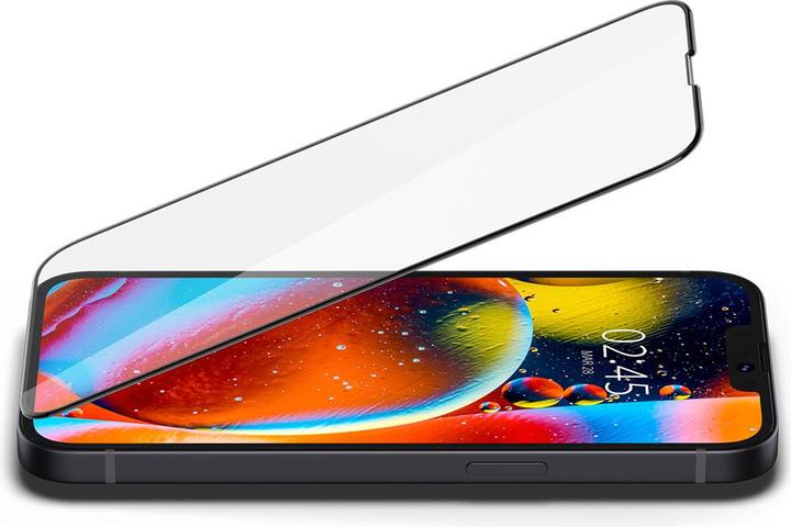 Actual product image Spigen tempered glass Glas.TR Slim FC for iPhone 13 Mini black (1 Piece, Apple iPhone 13 mini)