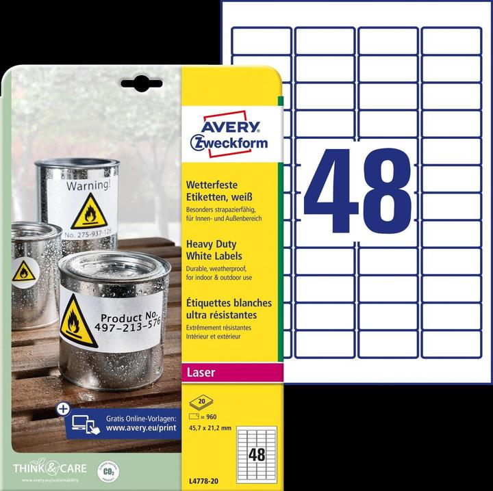 Immagine prodotto Avery etichette resistenti alle intemperie