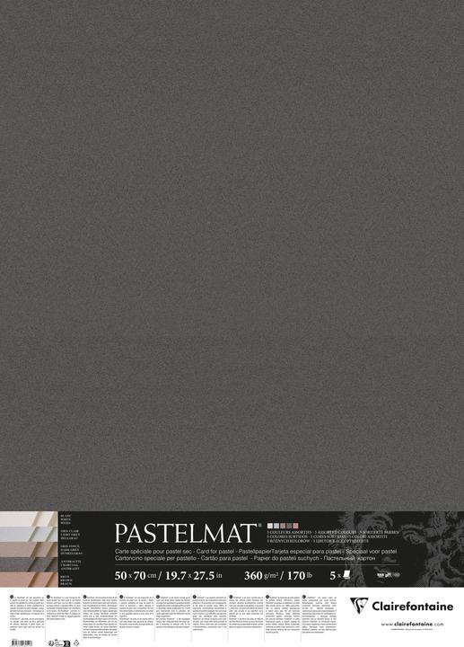 Produktbild Clairefontaine Pastelmat, Papier für Pastellmalerei, 5 Bogen 50x70cm 360g, 5 Farben sortiert - (360 g/m², 5 x)