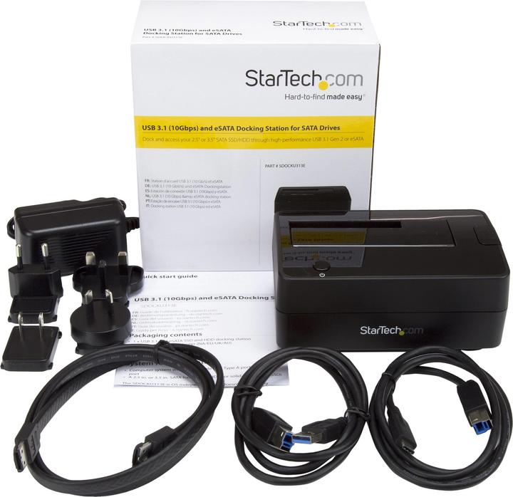 Actual product image StarTech Docking station for 6.35cm/8.89cm 2.5/3.5inch SATA drives - USB 3.1 (USB-A, USB-C) or eSATA -...