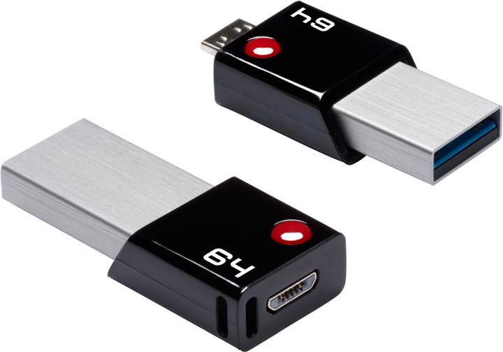 Produktbild Emtec Clé USB 3.0 compatible T200 Mobile & Go - 64Go (Noir) (64 GB, USB-A)