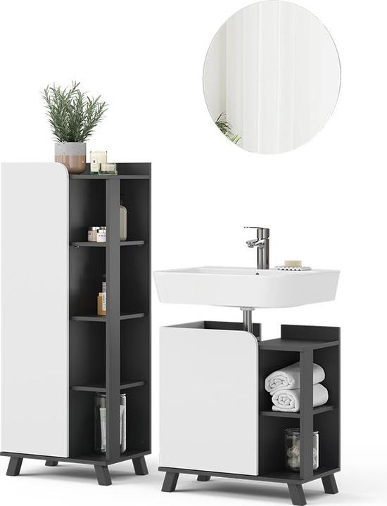 Produktbild Vichy Badmöbel-Set Karen, Anthrazit/Weiss, 3 Teile