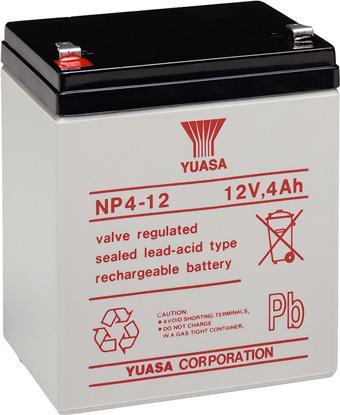 Actual product image Yuasa NP4-12 12V 4Ah UPS battery (12 V, 4 Ah)