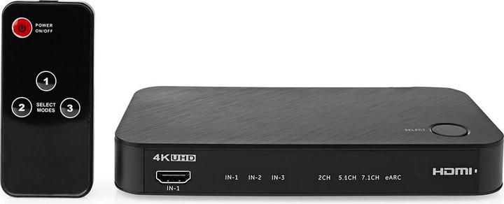 Produktbild Nedis Digital Audio Converter | 2-Weg | Anschlüsse – Eingang: DC Power / 3x HDMI™ Eingang | Anschlüs (0.06 m, Optisch)