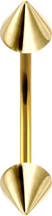 Image du produit Star Piercing Micro banane plaquée or avec deux cônes (sans laiton)