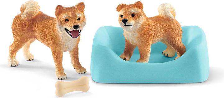 Actual product image Schleich Shiba Inu mother and puppy