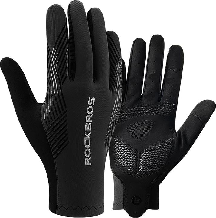 Actual product image Rockbros cycling gloves spring/summer/autumn, full, size: XL - black (XL)