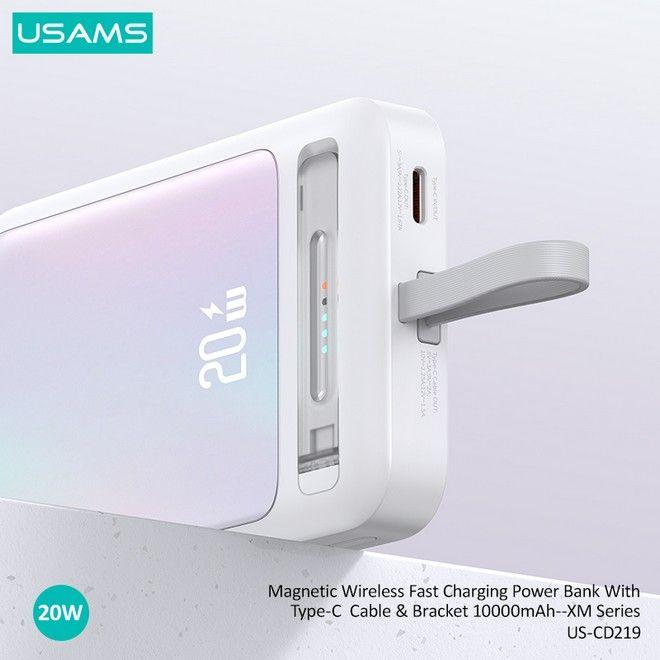 Actual product image Usams MagSafe Powerbank Fast Charging (10000 mAh, 20 W, 37 Wh)
