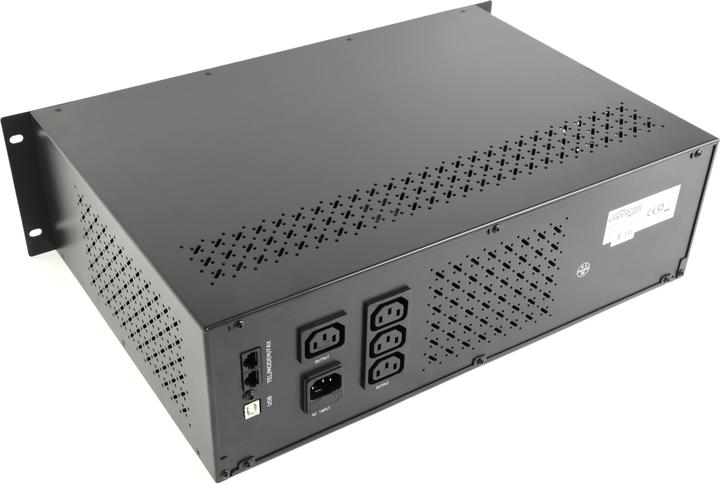 Actual product image Gembird Ups rack 19" 3.4u 1500va 4xiec 230v out iec14 in rj11 usb lcd - (Offline) UPS (1500 VA, 900 W, Standby UPS)