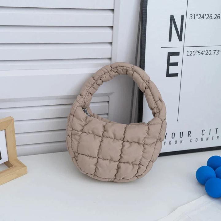Produktbild Only-Bags.Store Mini-Tasche Gesteppter Kreis Telefon Purpur Elegant Lila Weiches Nylon Gepolstertes
