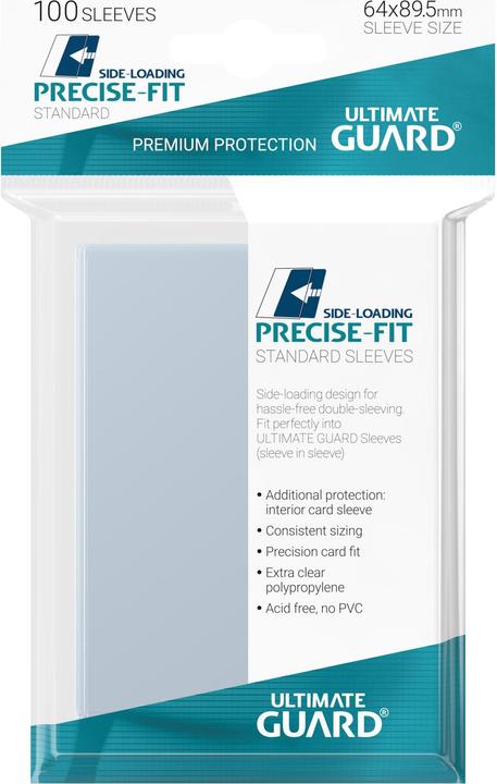 Ultimate Guard UGD010478 - Precise-Fit 100 Kartenhüllen Seitliche Lagerung Standard Grösse, transparent
