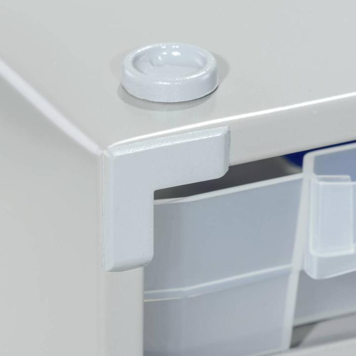 Produktbild eurokraft pro Metall-Kleinteilemagazin, HxBxT 565x300x140 mm, 12 Schubladen, 24 Trennstege (14 cm, 56.50 cm)