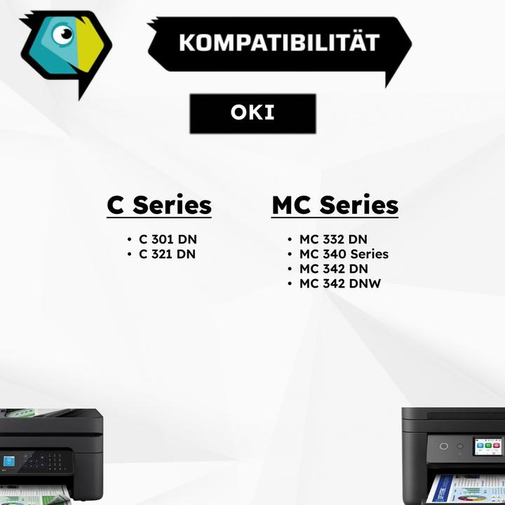 Produktbild Inkadoo Toner multipack kompatibel zu OKI C301 / C321 enthält 4x Tonerkartusche Schwarz Cyan Magent... (M, C, Y, BK)