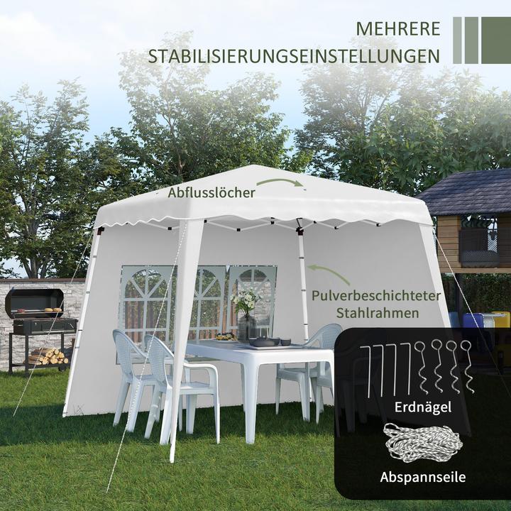 Image du produit Outsunny Pavillon avec 2 parois latérales et réglage individuel de la hauteur (240 cm, 240 cm)