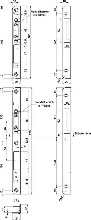 Produktbild MSL Winkelschliessbleche VariFlex BV-24421 (Türgriff)