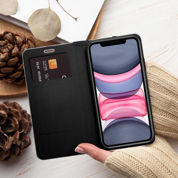 Actual product image OEM Book case LUNA Book Carbon for IPHONE 15 black (Apple iPhone 15)